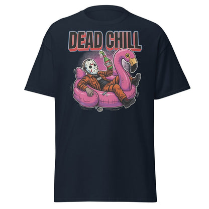 Dead Chill Jason Voorhees Flamingo T-Shirt - Navy - TeeRipple