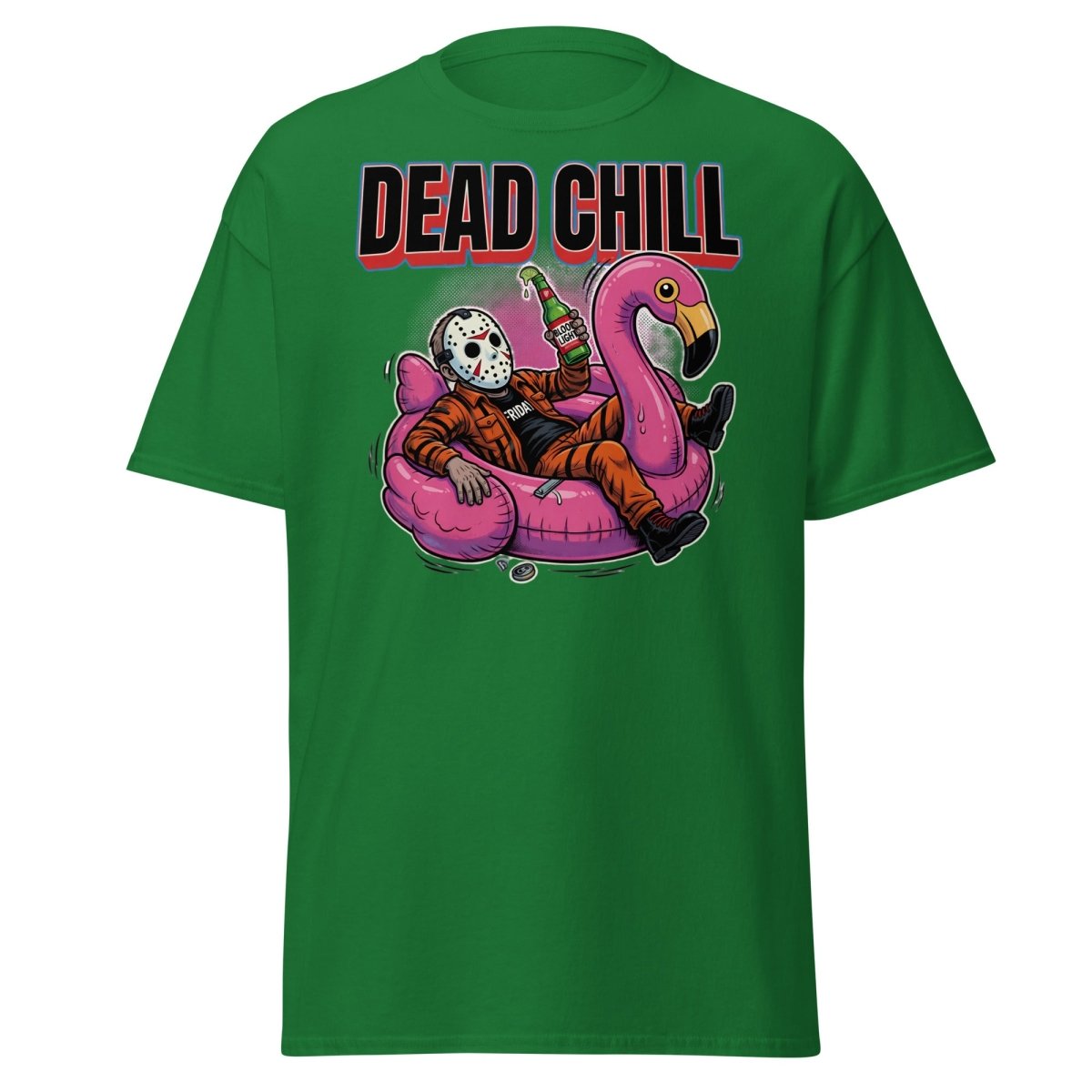 Dead Chill Jason Voorhees Flamingo T-Shirt - Turf Green - TeeRipple