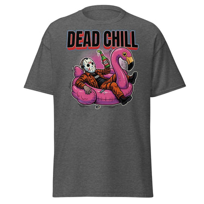 Dead Chill Jason Voorhees Flamingo T-Shirt - Dark Heather - TeeRipple