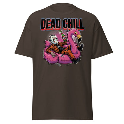 Dead Chill Jason Voorhees Flamingo T-Shirt - Dark Chocolate - TeeRipple