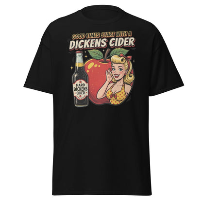 Dickens Cider Funny Pinup T-Shirt – Adult Humor Tee - Black - TeeRipple
