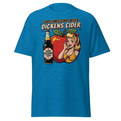 Dickens Cider Funny Pinup T-Shirt – Adult Humor Tee - Sapphire - TeeRipple