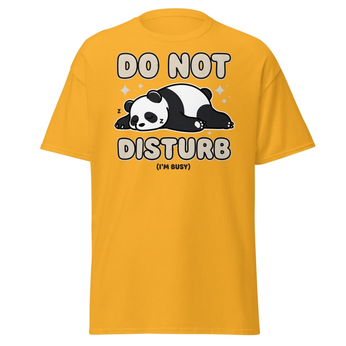 Do Not Disturb Panda T-Shirt – Cute Sleepy Bear Tee - Gold - TeeRipple