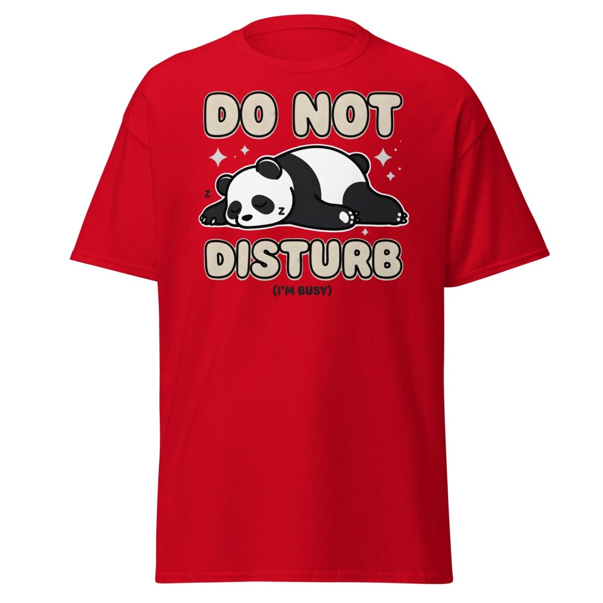 Do Not Disturb Panda T-Shirt – Cute Sleepy Bear Tee - Red - TeeRipple