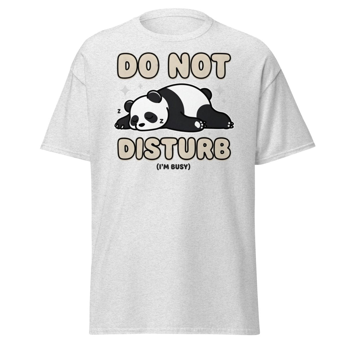 Do Not Disturb Panda T-Shirt – Cute Sleepy Bear Tee - Ash - TeeRipple