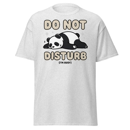Do Not Disturb Panda T-Shirt – Cute Sleepy Bear Tee - Ash - TeeRipple