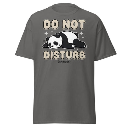 Do Not Disturb Panda T-Shirt – Cute Sleepy Bear Tee - Charcoal - TeeRipple