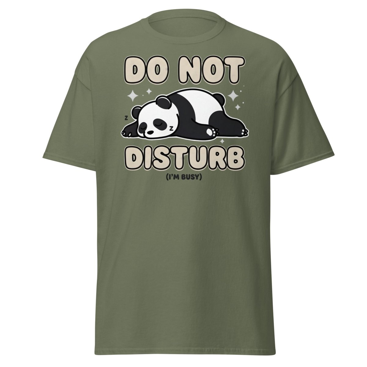 Do Not Disturb Panda T-Shirt – Cute Sleepy Bear Tee - Military Green - TeeRipple