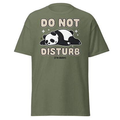 Do Not Disturb Panda T-Shirt – Cute Sleepy Bear Tee - Military Green - TeeRipple