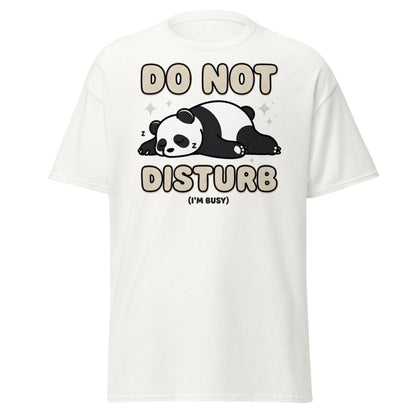 Do Not Disturb Panda T-Shirt – Cute Sleepy Bear Tee - White - TeeRipple
