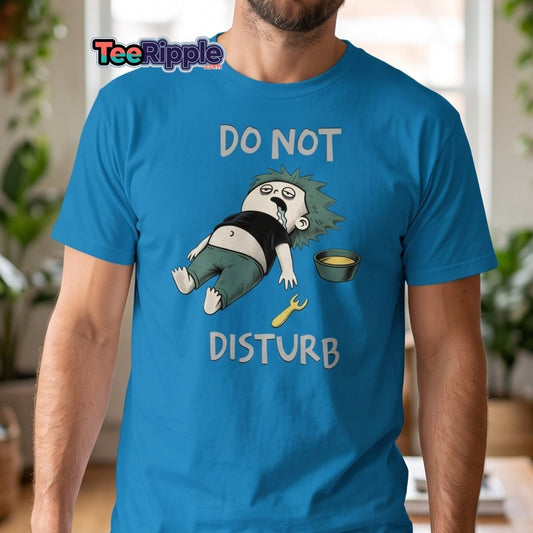 Do Not Disturb Passed Out Food Coma Funny T-Shirt - Maroon - TeeRipple