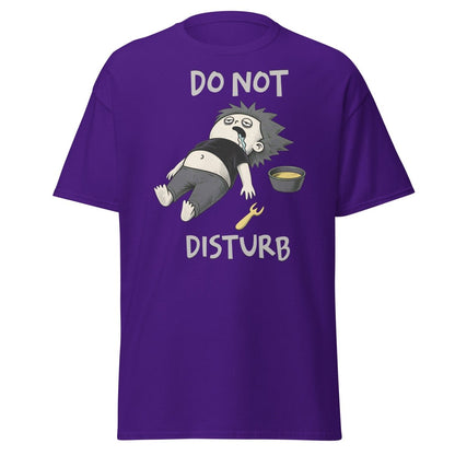 Do Not Disturb Passed Out Food Coma Funny T-Shirt - Purple - TeeRipple
