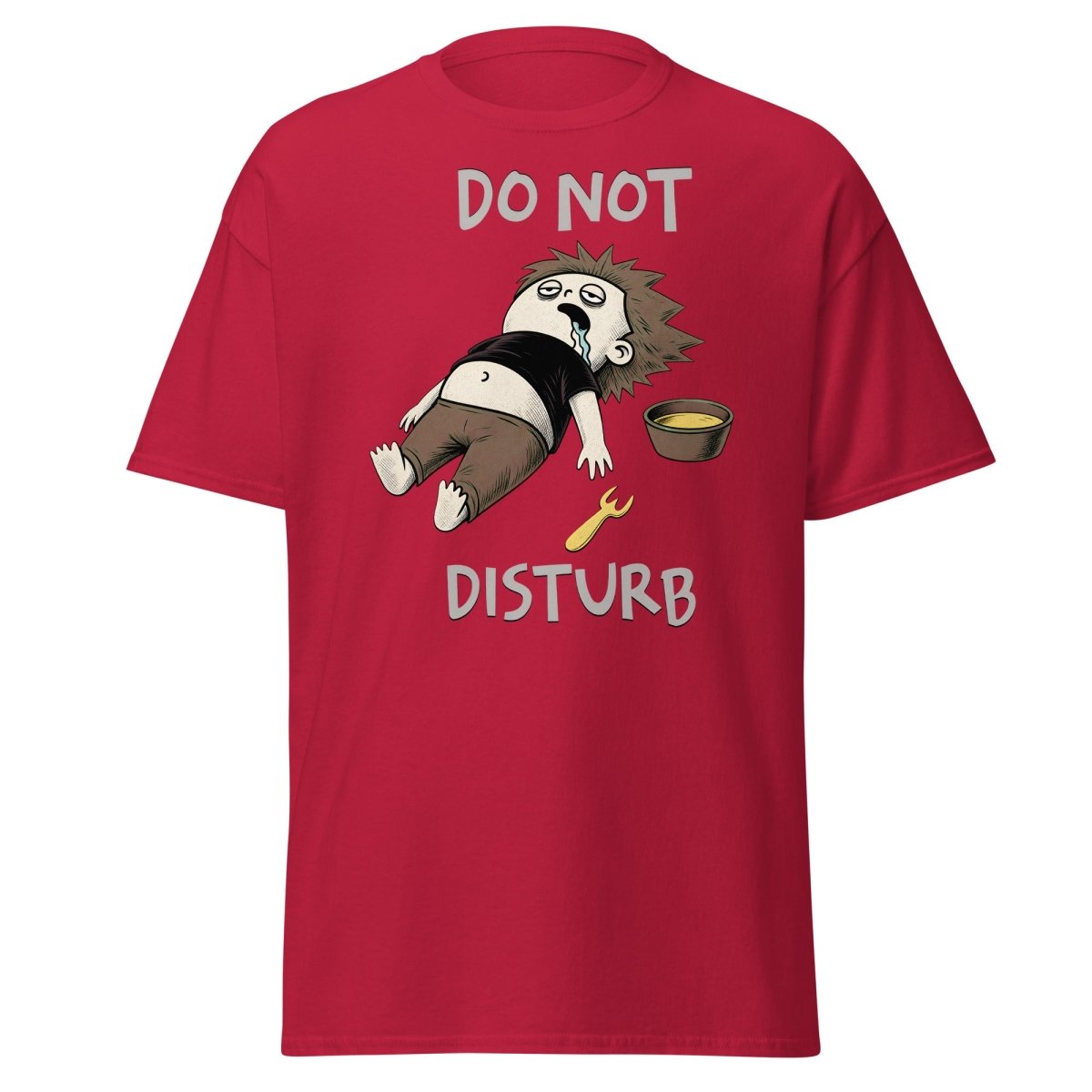 Do Not Disturb Passed Out Food Coma Funny T-Shirt - Cardinal - TeeRipple