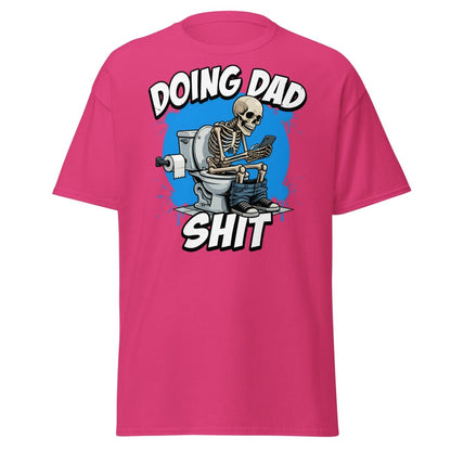Doing Dad Shit Skeleton Toilet Funny T-Shirt - Heliconia - TeeRipple