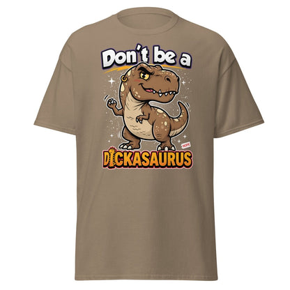 Don't Be a Dickasaurus Funny Dinosaur T-Shirt - Brown Savana - TeeRipple