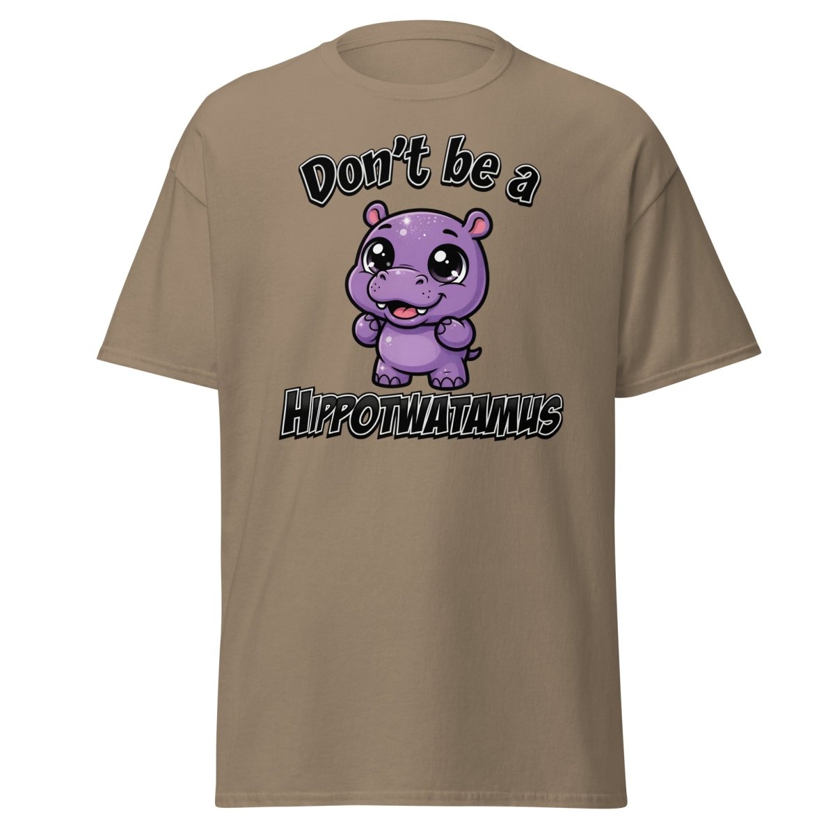 Don't Be a Hippotwatamus Funny Hippo Pun T-Shirt - Brown Savana - TeeRipple