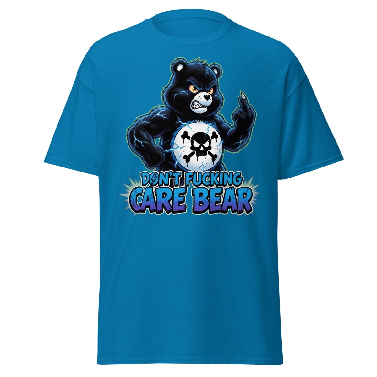 Don't Fucking Care Bear T-Shirt – Funny Parody Tee - Sapphire - TeeRipple