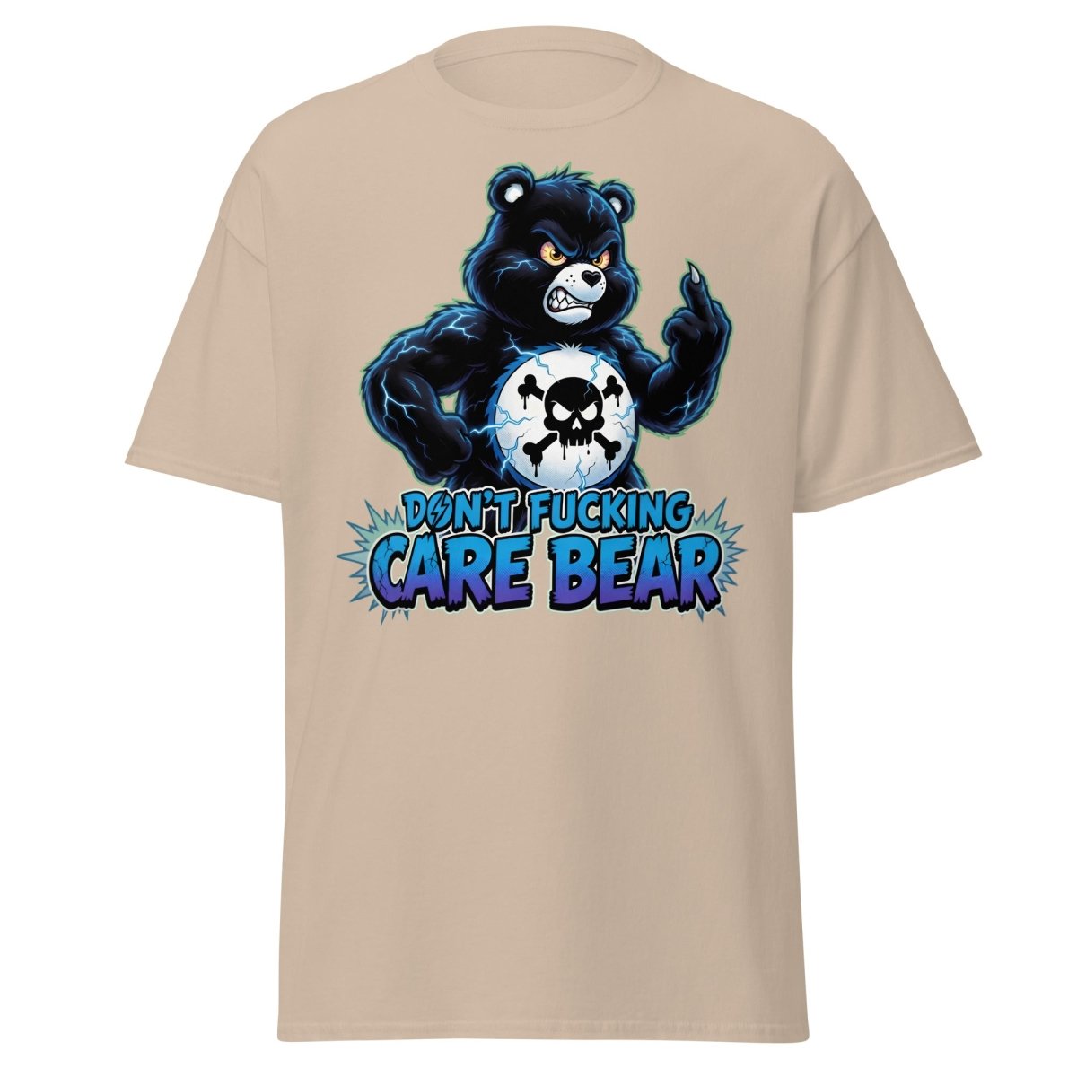 Don't Fucking Care Bear T-Shirt – Funny Parody Tee - Sand - TeeRipple