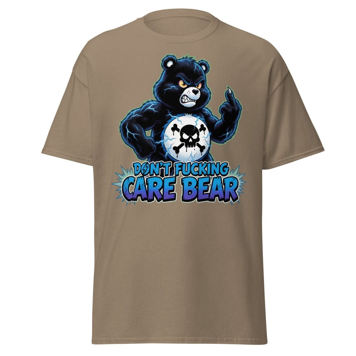 Don't Fucking Care Bear T-Shirt – Funny Parody Tee - Brown Savana - TeeRipple