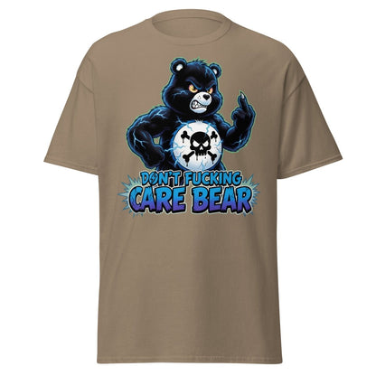 Don't Fucking Care Bear T-Shirt – Funny Parody Tee - Brown Savana - TeeRipple