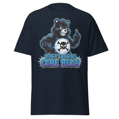 Don't Fucking Care Bear T-Shirt – Funny Parody Tee - Navy - TeeRipple