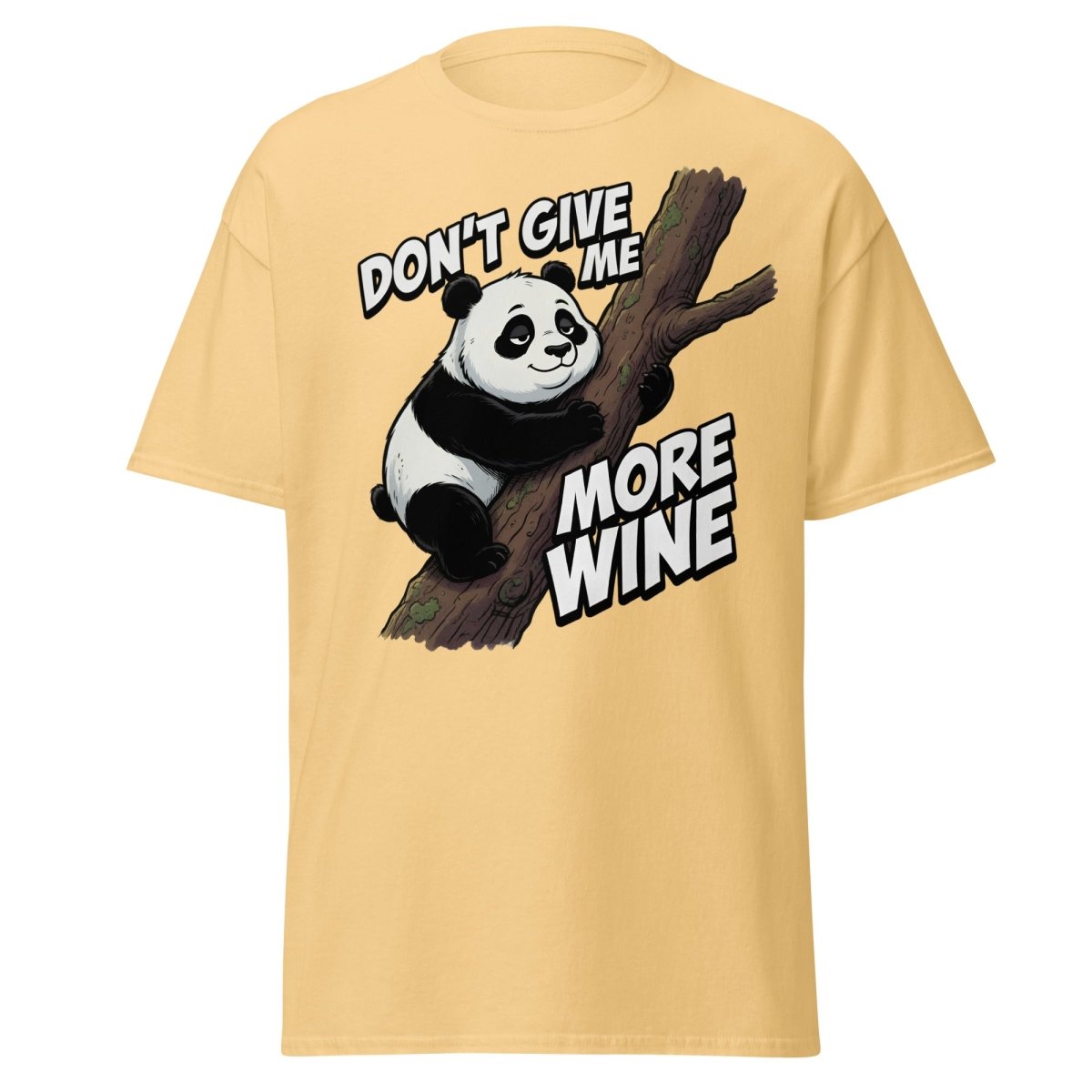 Don't Give Me More Wine Panda T-Shirt – Funny Wine Lover Tee - Yellow Haze - TeeRipple