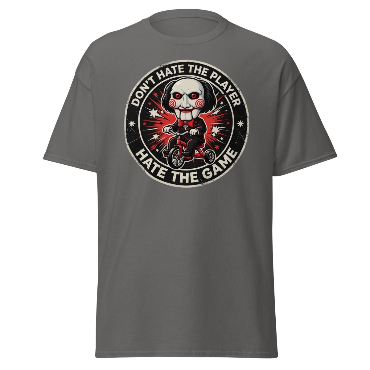 Don't Hate The Player Hate The Game Jigsaw T-Shirt - Charcoal - TeeRipple