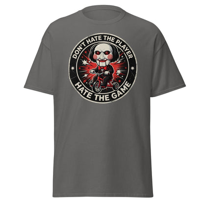 Don't Hate The Player Hate The Game Jigsaw T-Shirt - Charcoal - TeeRipple