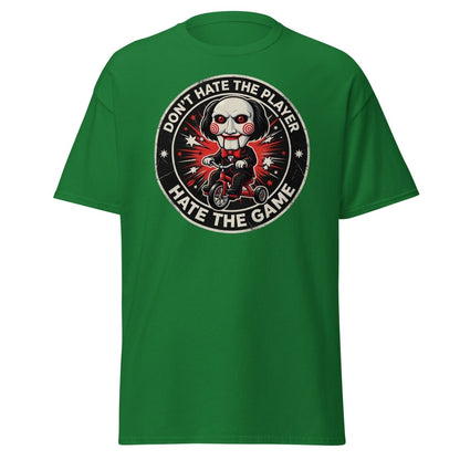 Don't Hate The Player Hate The Game Jigsaw T-Shirt - Turf Green - TeeRipple