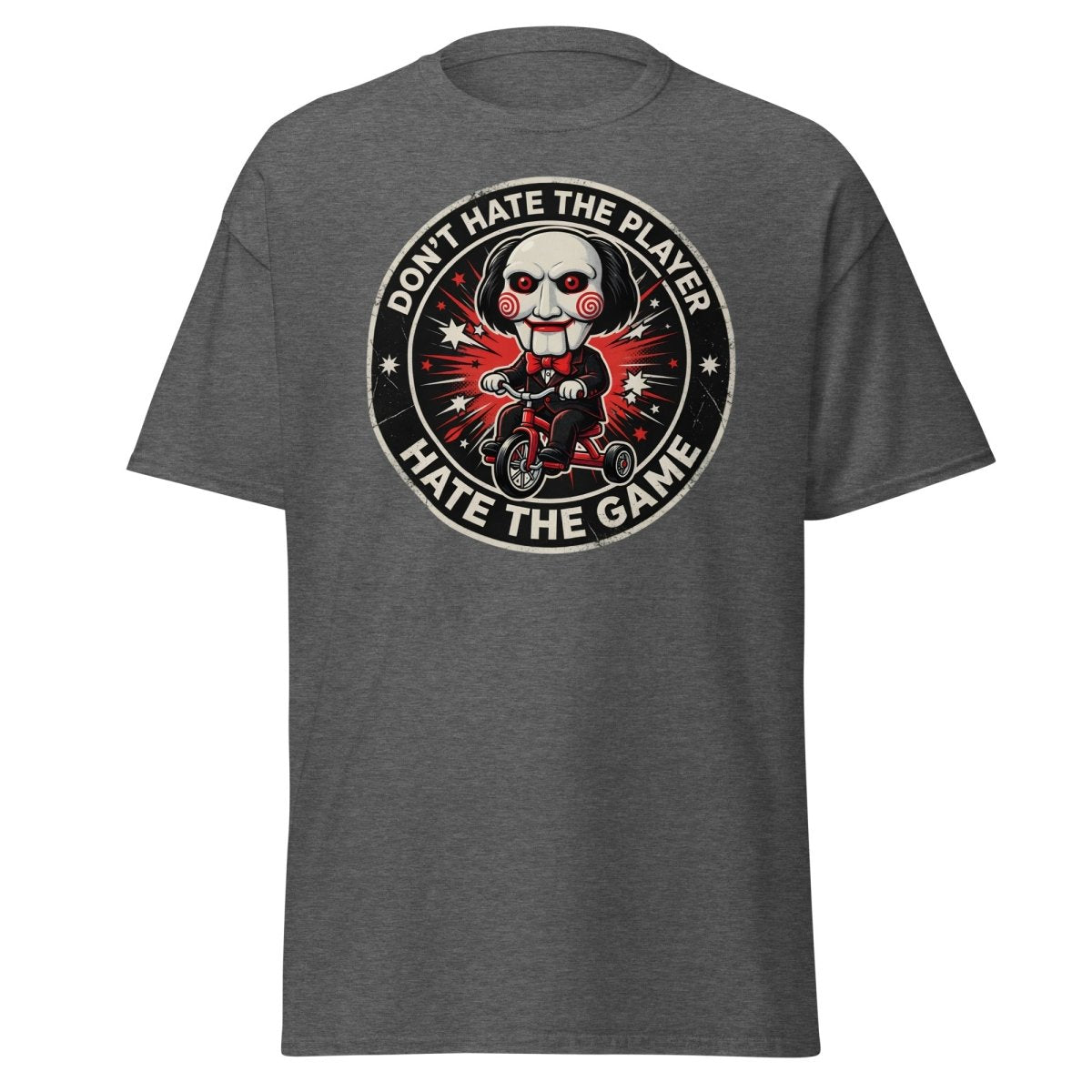Don't Hate The Player Hate The Game Jigsaw T-Shirt - Dark Heather - TeeRipple