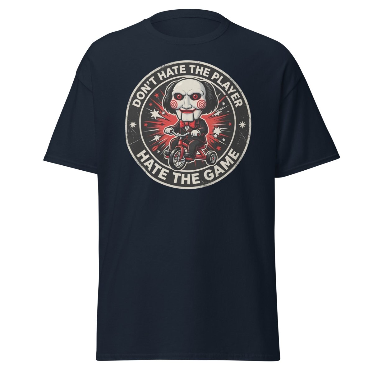 Don't Hate The Player Hate The Game Jigsaw T-Shirt - Navy - TeeRipple