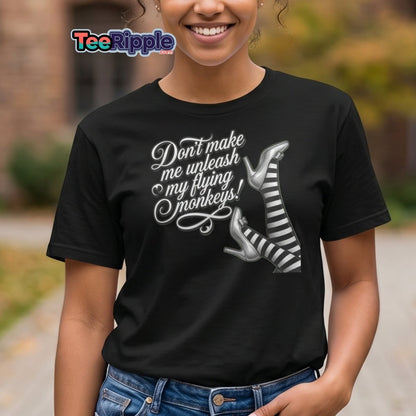 Don't Make Me Unleash My Flying Monkeys T-Shirt | Wizard of Oz Tee - Maroon - TeeRipple