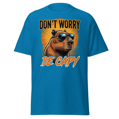 Don't Worry Be Capy T-Shirt - Funny Capybara Tee - Sapphire - TeeRipple