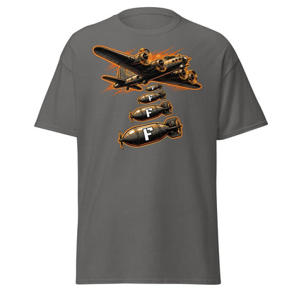 Dropping F-Bombs Bomber T-Shirt – Funny Aviation Graphic Tee - Charcoal - TeeRipple
