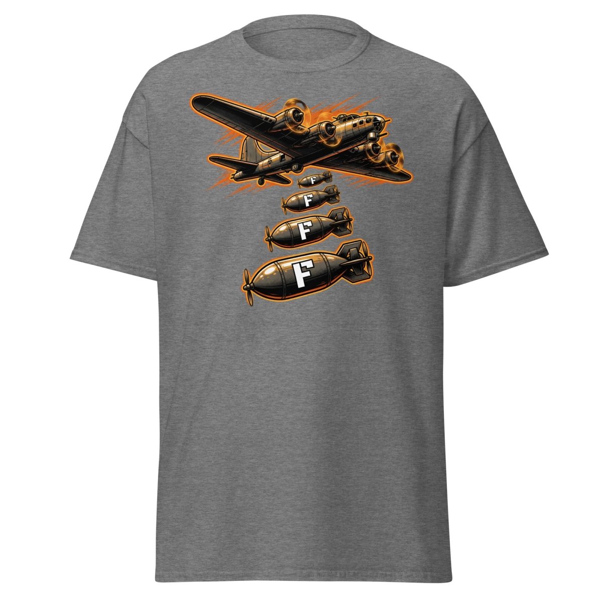 Dropping F-Bombs Bomber T-Shirt – Funny Aviation Graphic Tee - Graphite Heather - TeeRipple