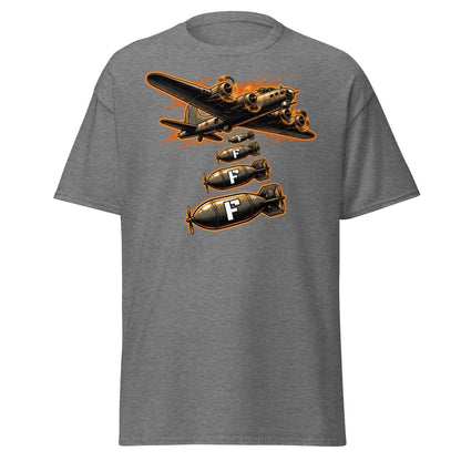 Dropping F-Bombs Bomber T-Shirt – Funny Aviation Graphic Tee - Graphite Heather - TeeRipple