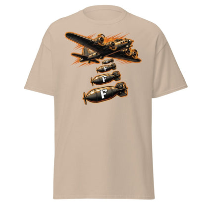 Dropping F-Bombs Bomber T-Shirt – Funny Aviation Graphic Tee - Sand - TeeRipple