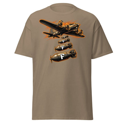 Dropping F-Bombs Bomber T-Shirt – Funny Aviation Graphic Tee - Brown Savana - TeeRipple