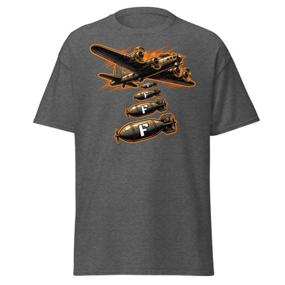 Dropping F-Bombs Bomber T-Shirt – Funny Aviation Graphic Tee - Dark Heather - TeeRipple