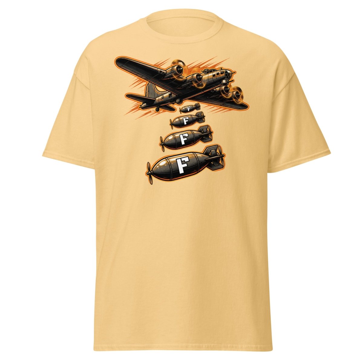 Dropping F-Bombs Bomber T-Shirt – Funny Aviation Graphic Tee - Yellow Haze - TeeRipple