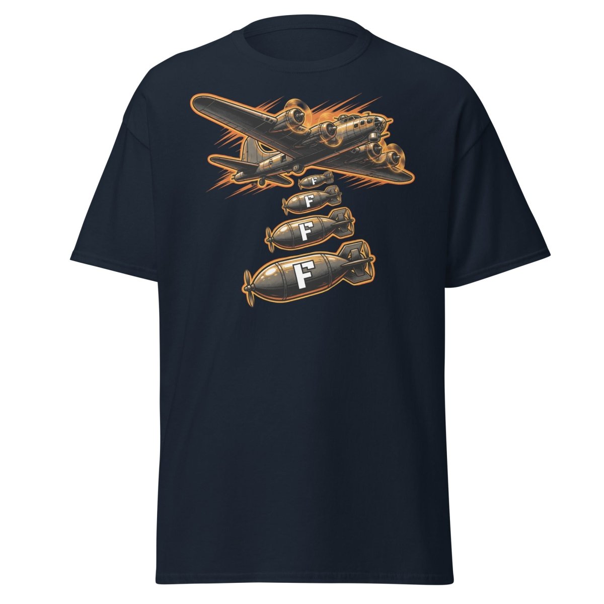Dropping F-Bombs Bomber T-Shirt – Funny Aviation Graphic Tee - Navy - TeeRipple