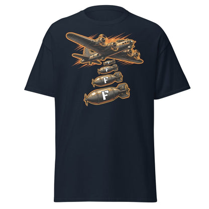 Dropping F-Bombs Bomber T-Shirt – Funny Aviation Graphic Tee - Navy - TeeRipple