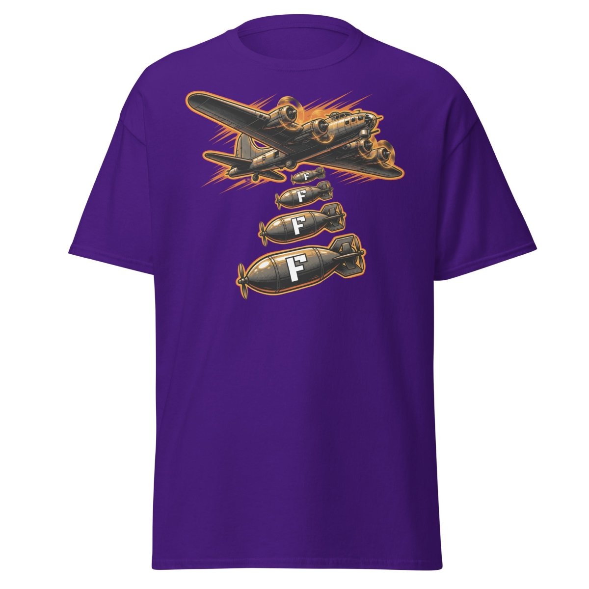 Dropping F-Bombs Bomber T-Shirt – Funny Aviation Graphic Tee - Purple - TeeRipple