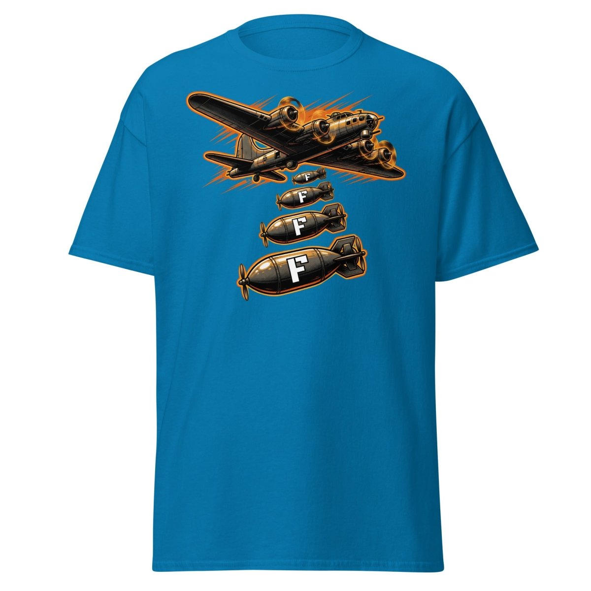 Dropping F-Bombs Bomber T-Shirt – Funny Aviation Graphic Tee - Sapphire - TeeRipple