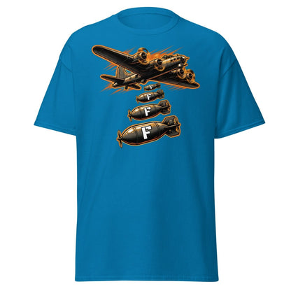 Dropping F-Bombs Bomber T-Shirt – Funny Aviation Graphic Tee - Sapphire - TeeRipple
