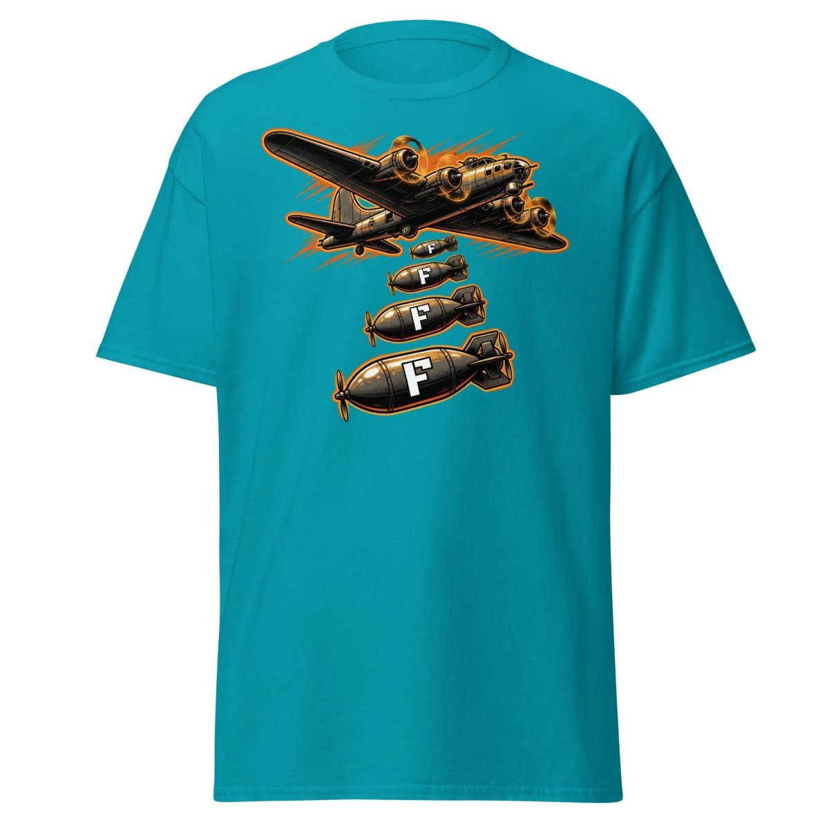 Dropping F-Bombs Bomber T-Shirt – Funny Aviation Graphic Tee - Tropical Blue - TeeRipple