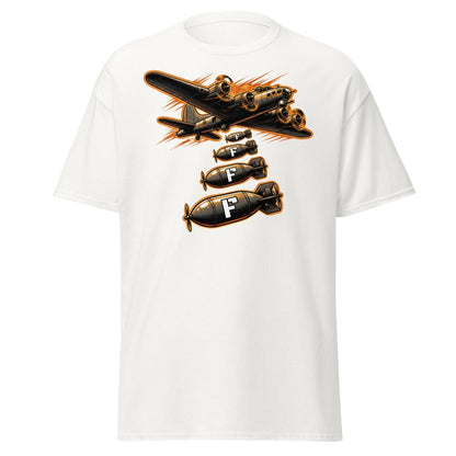Dropping F-Bombs Bomber T-Shirt – Funny Aviation Graphic Tee - White - TeeRipple