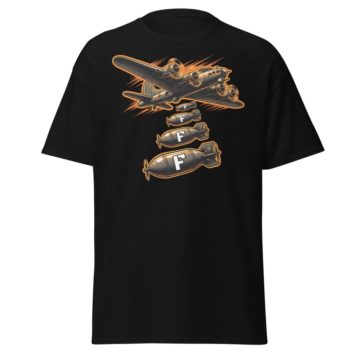 Dropping F-Bombs Bomber T-Shirt – Funny Aviation Graphic Tee - Black - TeeRipple
