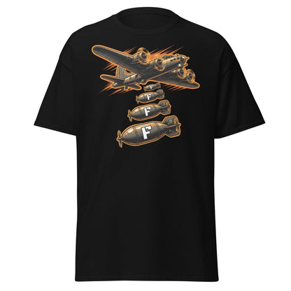 Dropping F-Bombs Bomber T-Shirt – Funny Aviation Graphic Tee - Black - TeeRipple
