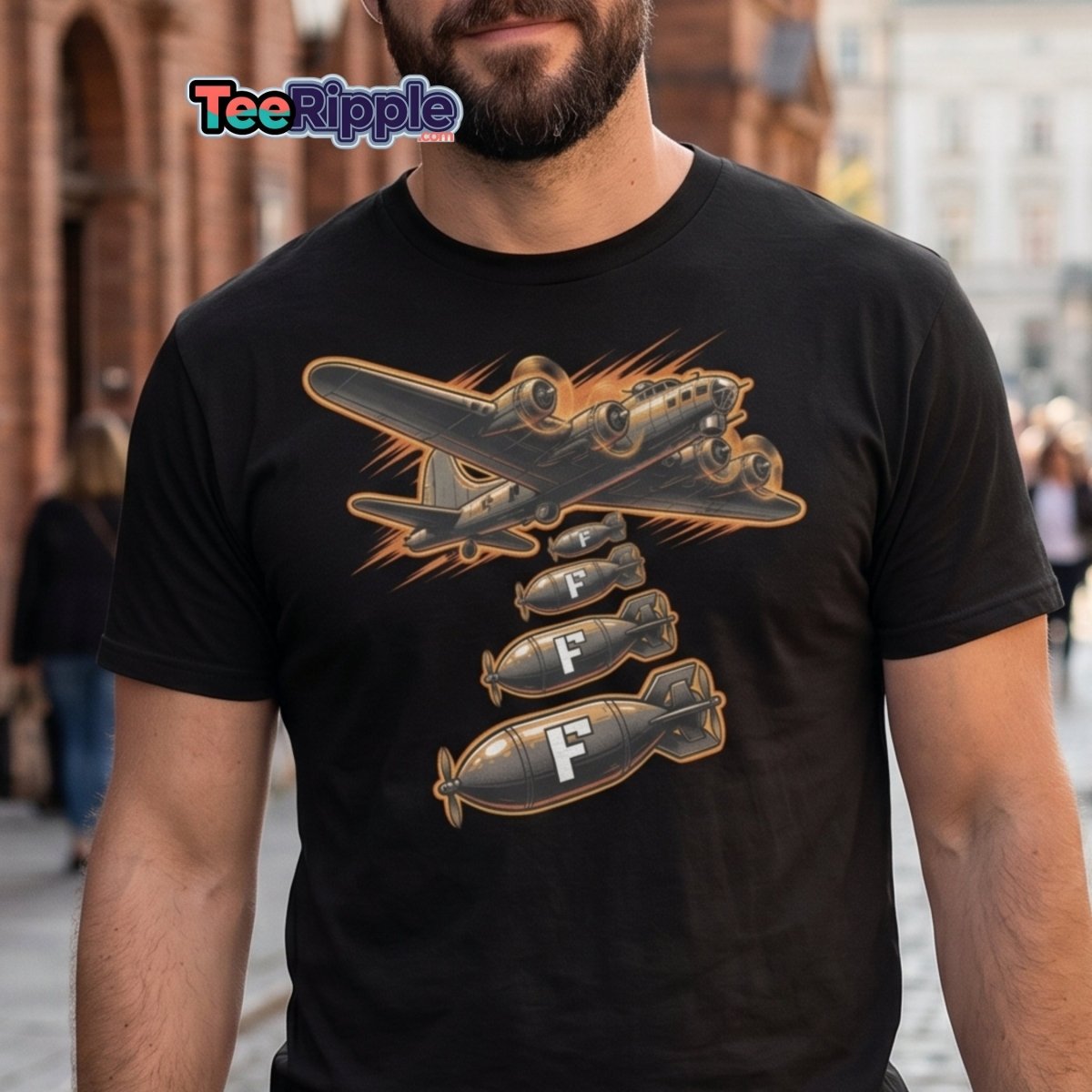 Dropping F-Bombs Bomber T-Shirt – Funny Aviation Graphic Tee - Maroon - TeeRipple